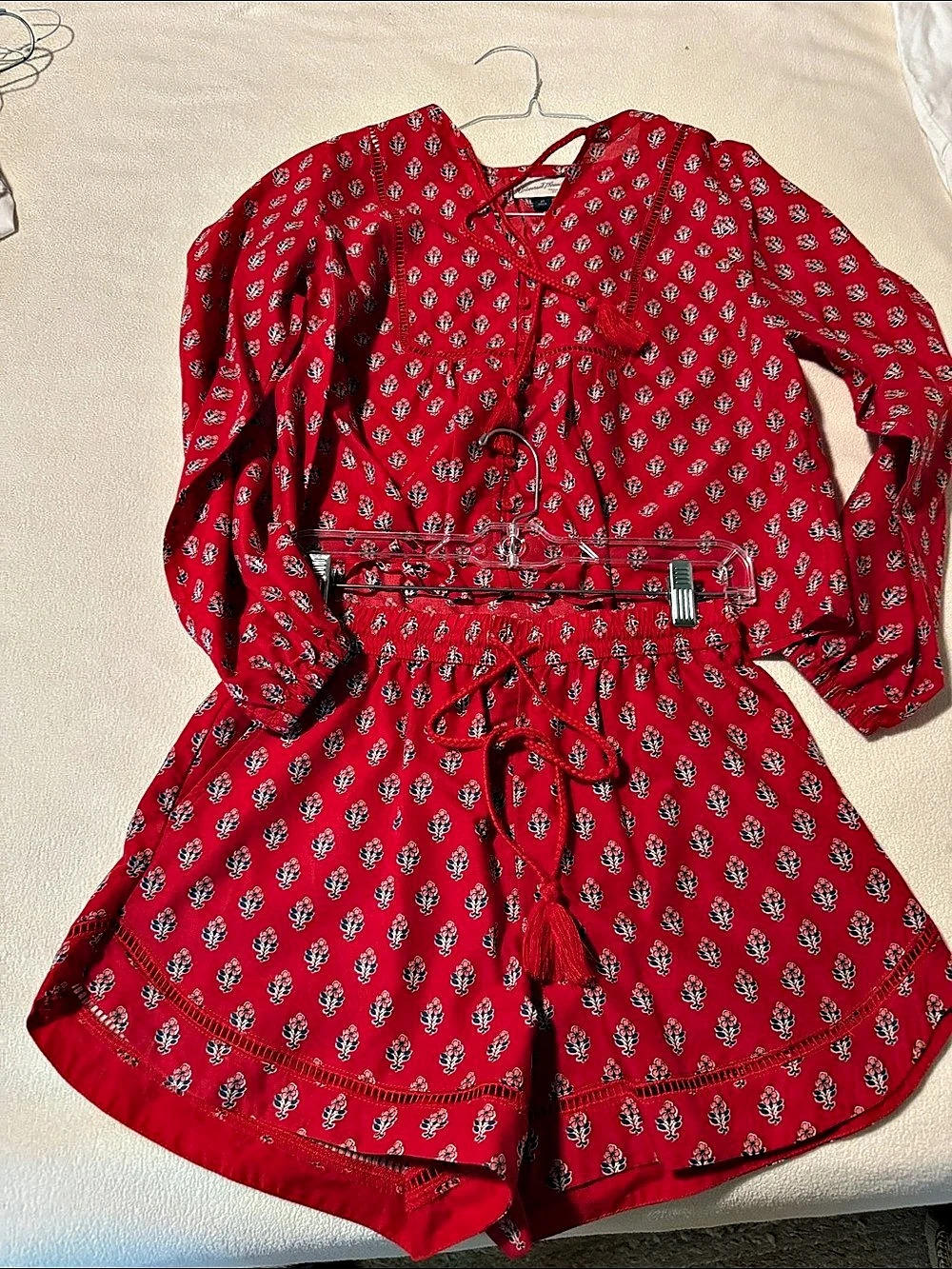 Universal Thread Floral Mini shorts and top in Red Size XS Like New
